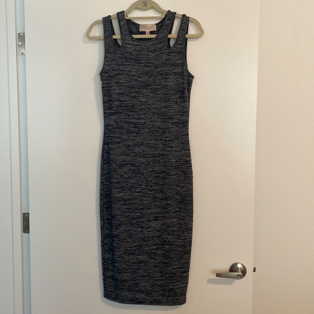Philosophy Charcoal Sleeveless Midi Dress